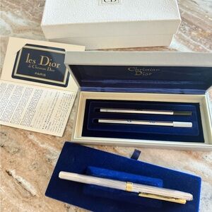 Vintage Christian Dior Solid Silver Ballpoint Pen — 1981 | Complete Set
